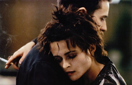 Edward Norton and Helena Bonham Carter's characters hugging each other in 'Fight Club'.